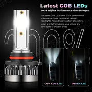 9005 9006 LED Headlights Kit Combo Bulbs High Low Beam Super Bright White 6500K