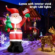 1pc Inflatable Santa Claus Christmas Outdoors Yard Decorations, 75.6 Inch Height Build-in LED Lights, Christmas Holiday Party Outside Home Ornaments For Lawn/Garden/Patio/Indoor