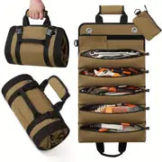 1pc Heavy-Duty Tool Organizer, Tool Storage Roll Bag, With Removable Pouch, Small Easy-To-Carry Tool Kit, Waterproof Oxford Cloth Bag For Motorcycles, Trucks, Electricians, Mechanics, Etc, Gift For Men, Camping Storage Bag