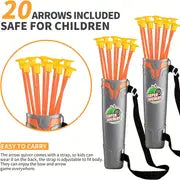 Super Fun Archery Set For Kids: 2 Bows, 20 Suction Cup Arrows, 2 Targets, 2 LED Light Up Arrows & More! Halloween Thanksgiving Christmas Gifts