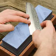 1pc Premium Whetstone, Knife Sharpening Stone, 2 Side Grit 1000/6000 Waterstone, Whetstone Knife Sharpener, Non-Slip Bamboo Base & Angle Guide
