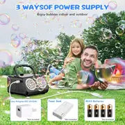Automatic Bubble Machine Upgrade Bubble Blower With 2 Fans, 20000+ Bubbles Per Minute Bubbles For Kids Portable Bubble Maker Operated By Plugin Or Batteries For Indoor Outdoor Birthday Party