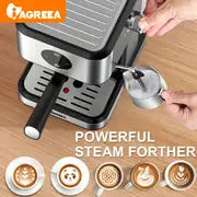 IAGREEA Italian Espresso Machine With Milk Foaming Function, 20 Bar, 1.5L/50oz, Detachable Water Tank, Digital Touch Screen, Semi-automatic Coffee Machine With Steam Stick,automatic Pause, For Espresso/cappuccino/latte, Home Barista, Office, RV