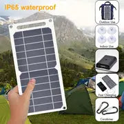 1pc Solar Portable Charging Panel Outdoor Waterproof Solar USB Charger Is Suitable For Outdoor Travel And Camping, Mobile Power, Mobile Phone Charging Bank, Flashlight, Fan
