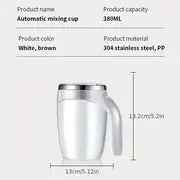 1pc, Self Stirring Mug, 13oz Stainless Steel Auto Self Mixing Coffee Cup, Magnetic Coffee Mugs, For Coffee, Tea, Hot Chocolate, Milk Mug For Office, Kitchen, Travel, Home, Summer Winter Drinkware, Home Kitchen Items