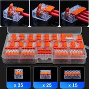 75pcs Electrical Quick Connector, Lever Wire Nut Connector Assortment Kit, DIY Wire Connectors(28-12 AWG),2/3/4 Port Push-in Electrical Connections Terminals, Plug-in Connection Terminal Block,Mini Fast Wire Connector,Cable Termination,0.4-6.0mm