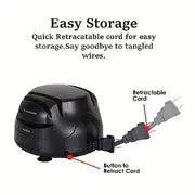 2-Stage 3-in-1 Electric Knife Sharpener,45W, Retractable Cord,Great For Knives, Scissors, Screwdrivers