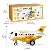 Transport Plane Cargo With 6 Diecast Construction Vehicles, Kids Toy With Lights & Sounds For 3 4 5 6 Years Old Boys And Girls Christmas, Halloween, Thanksgiving Day gift