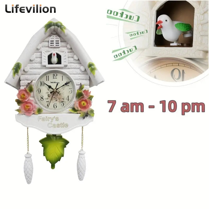 1pc, Nordic Cuckoo Clock with Bird House - Day and Hourly Alarm, Pendulum Wall Clock for Home, Office, and Living Room Decoration