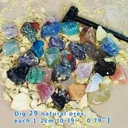 Unearth 28-29 Natural Gemstones With The Geographic Gem Ore Digger Kit - Real Gems & Crystals, Volcanic Minerals - Geology & Archeology Science Kit - Halloween,Christmas And Thanksgiving Day Gift