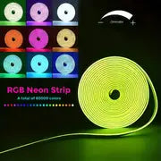118.11inch-196.85inch Led Neon Rope Lights,108LED/M Control With App/Remote, Flexible Led Rope Lights, Multiple Modes, Outdoor RGB Neon Lights Waterproof IP65, Music Sync Gaming Led Neon Strip Lights For Bedroom Indoor