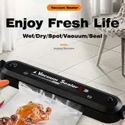 1set Vacuum Sealer Machine Food Vacuum Sealer Automatic Air Sealing System For Food Storage Dry Food Modes Compact Design With 10Pcs Vacuum Sealer Bags For Home & Kitchen