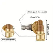 1pc Quick Connecting Pivoting Couple Attachment 120 Degree With 5 Angles And Safety Lock For Pressure Washer Spray Nozzle, Cleaning Hard To Reach Area Max 5000 PSI 1/4" Plug