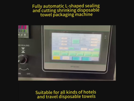 Automatic L-type sealing, cutting and shrinking disposable towels 10-50pcs automatic masks packing machine