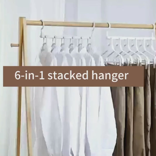 Maximize Your Wardrobe Space With This 6-in-1 Folding Hanger - Perfect For Hanging Clothes, Pants, Coats & More!