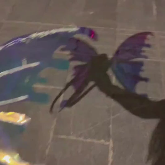 Gorgeous Iridescent Wings: Dress Up with Glitter, LED Flapping Angel Wings for Girls & Women, Perfect for Halloween Cosplay & Birthday Gifts!
