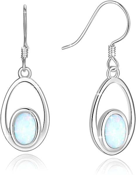 Ladies moonstone/turquoise earrings, 925 sterling silver pendant earrings ladies girl jewelry gift